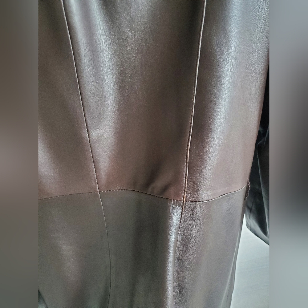 Preston & York Rich Chocolatey Brown Genuine Lamb Leather Business Casual Jacket - Picture 12 of 16